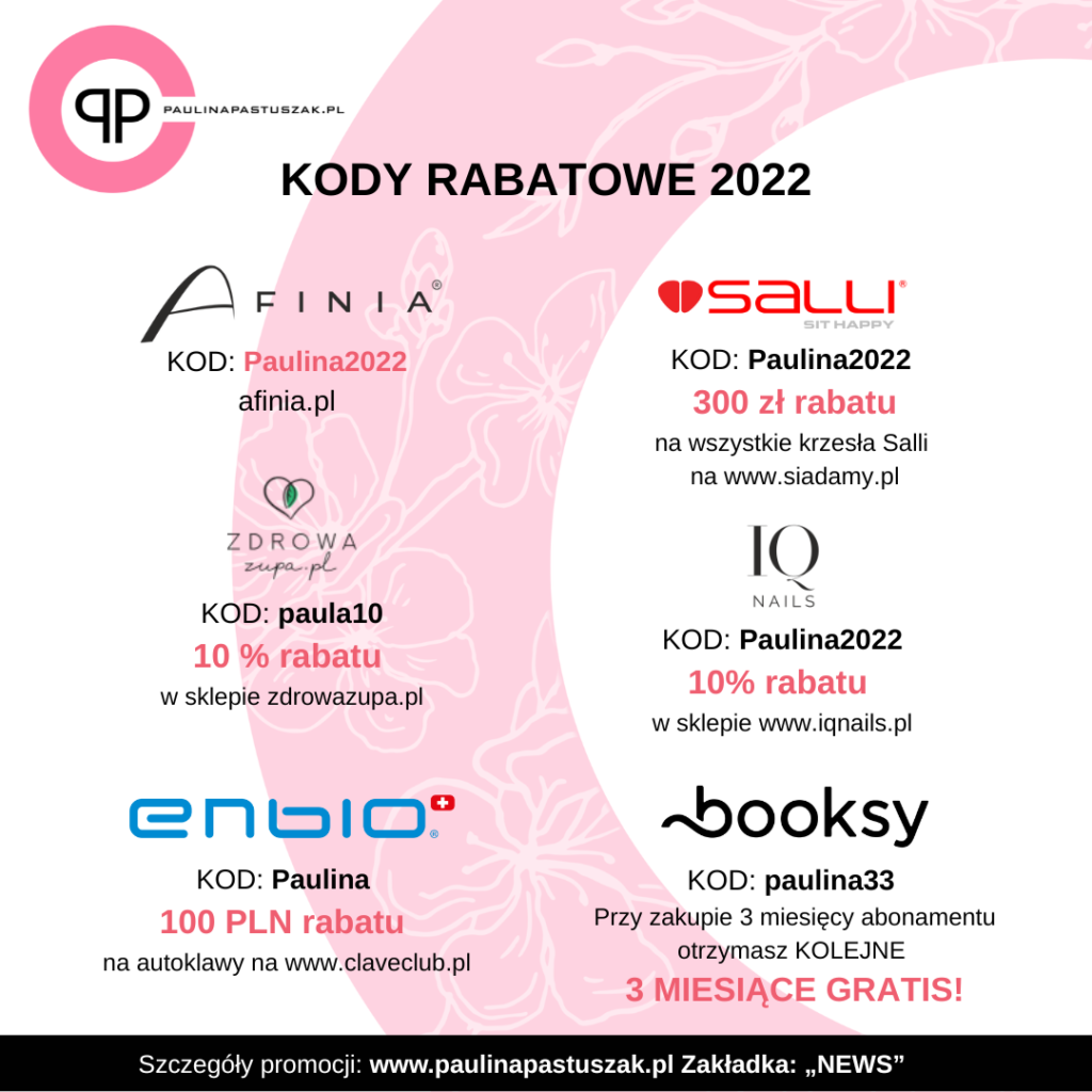  Kody rabatowe 2022 Paulina Pastuszak szkolenia NailArt i Nail Design